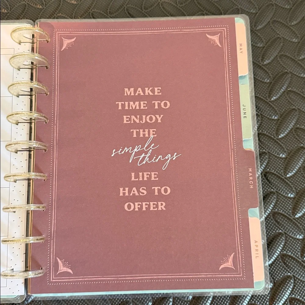 Happy Planner Floral Blue Planner with Gold Accents